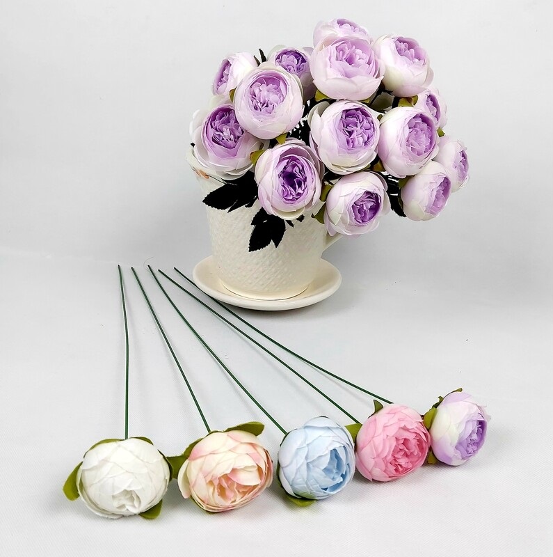 گل مصنوعی پیونی پارچه ای در رنگبندی متنوع