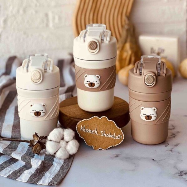 تراول ماگ دور سیلیکونی طرح خرس teddy